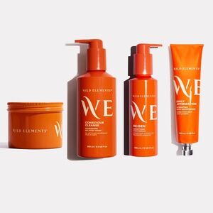 NIB Bundle 4pc New WILD ELEMENTS Body Scrub + Wash + Serum + Moisturizer